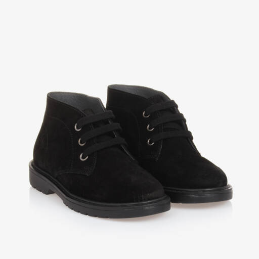 Naturino-Boys Black Suede Leather Ankle Boot | Childrensalon Outlet