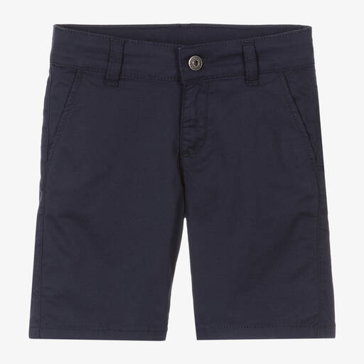 Naturino-Boys Blue Cotton Twill Chino Shorts  | Childrensalon Outlet