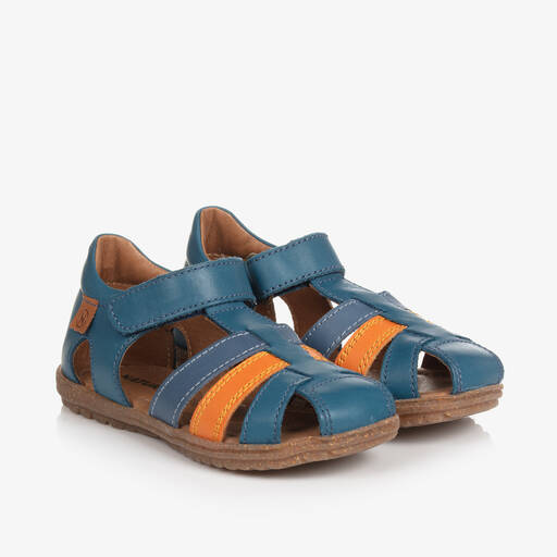 Naturino-Boys Blue Leather Cage Sandals | Childrensalon Outlet