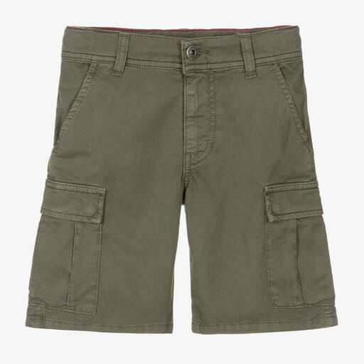 Naturino-Boys Green Cotton Twill Cargo Shorts  | Childrensalon Outlet