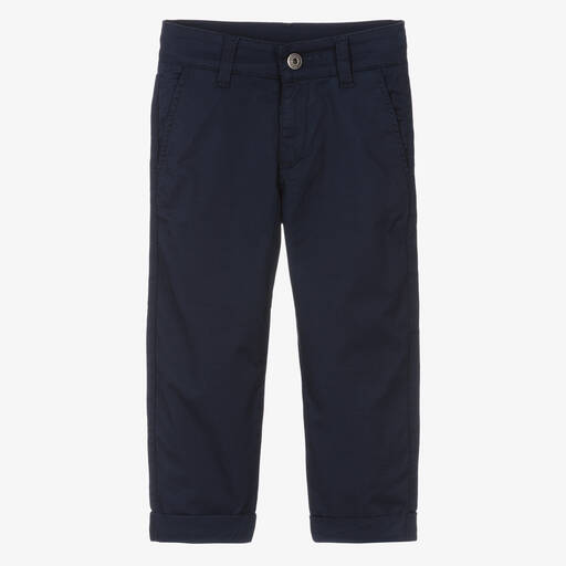 Naturino-Boys Navy Blue Cotton Trousers | Childrensalon Outlet