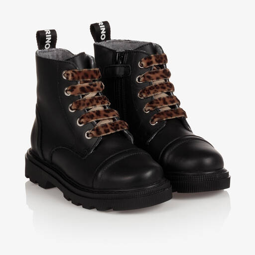 Naturino-Girls Black Leather Boots | Childrensalon Outlet