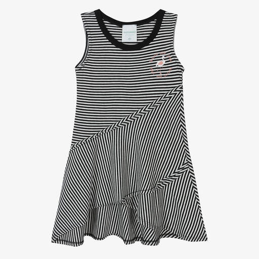 Naturino-Girls Blue & Ivory Stripe Cotton Dress | Childrensalon Outlet