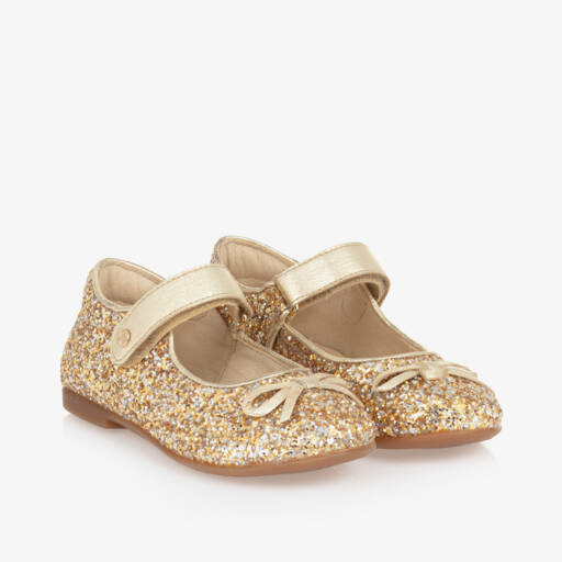 Naturino-Girls Glitter Gold Ballet Shoes | Childrensalon Outlet