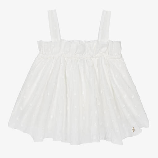 Naturino-Girls White Cotton Top | Childrensalon Outlet