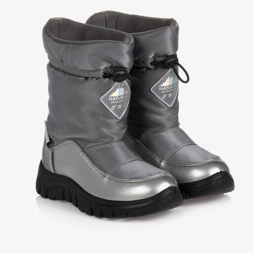 Naturino-Bottes imperméables argentées | Childrensalon Outlet