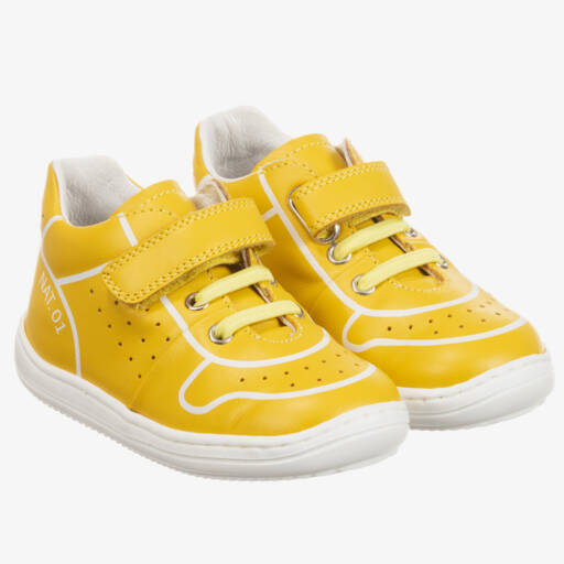 Naturino-Yellow Leather Trainers | Childrensalon Outlet