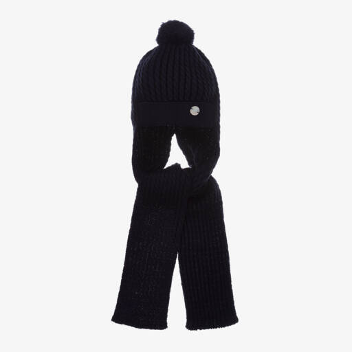 Artesanía Granlei-Navy Blue Knitted Pom-Pom Hat | Childrensalon Outlet
