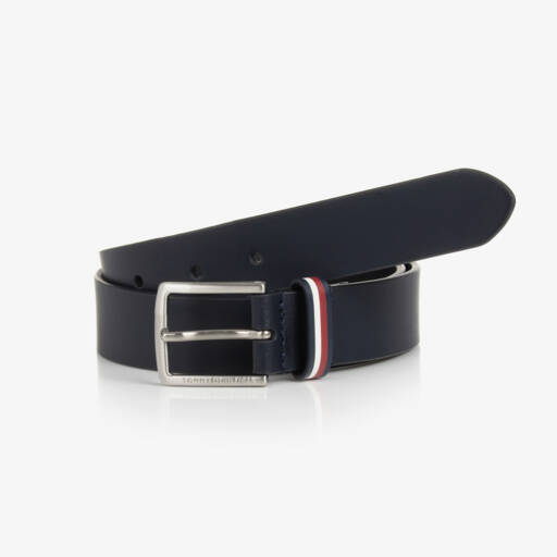 Tommy Hilfiger-Navy Blue Leather Belt | Childrensalon Outlet