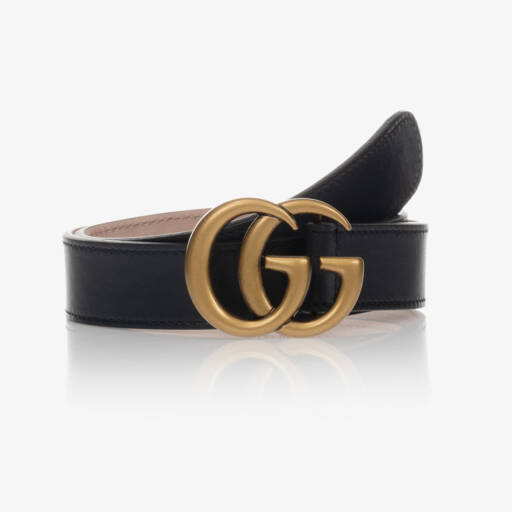 Gucci-Navy Blue Leather GG Belt | Childrensalon Outlet