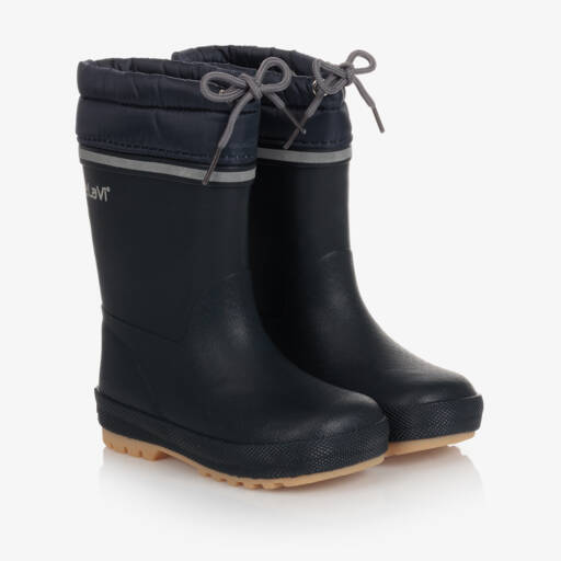 CeLaVi-Navy Blue Rubber Rain Boots | Childrensalon Outlet