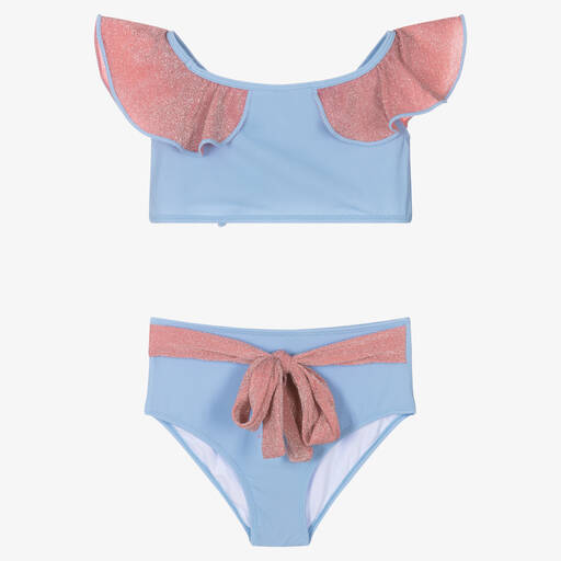 Nessi Byrd-Girls Blue & Pink Bikini (UV50) | Childrensalon Outlet