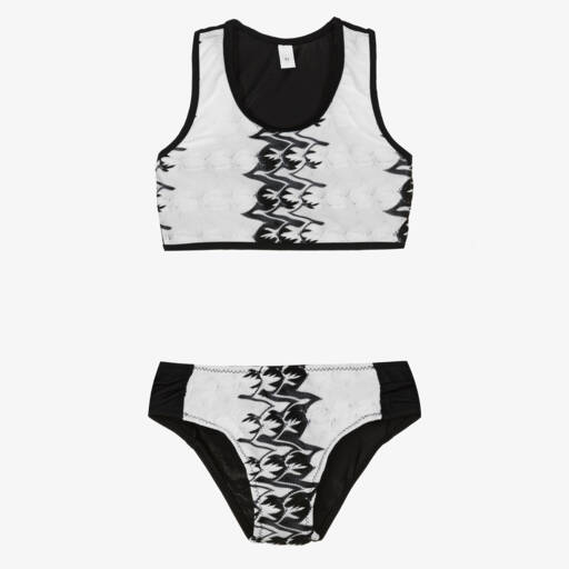 Nessi Byrd-Girls Monochrome Patterned Bikini | Childrensalon Outlet