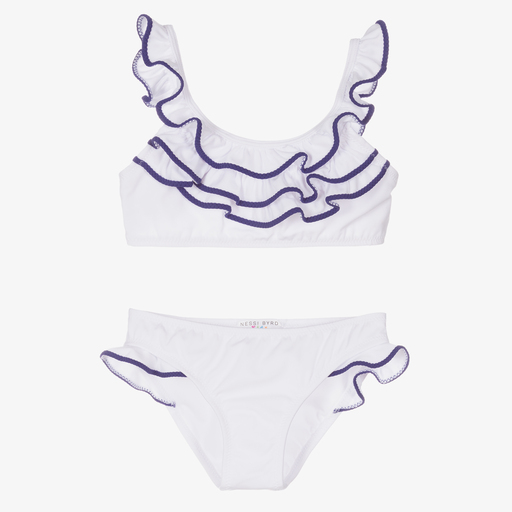 Nessi Byrd-Girls White Bikini (UV50) | Childrensalon Outlet