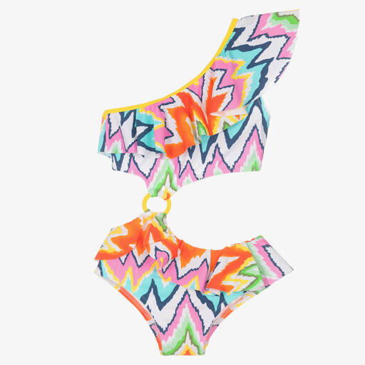 Nessi Byrd-Multicoloured Zigzag Swimsuit (UV50) | Childrensalon Outlet