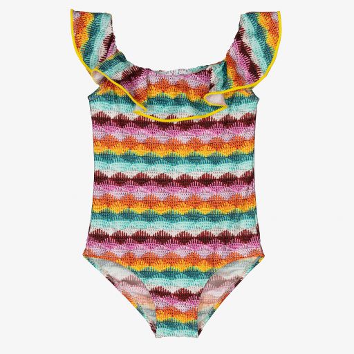 Nessi Byrd-Pink Ruffle Swimsuit (UV50) | Childrensalon Outlet