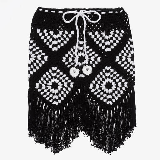 Nessi Byrd-Teen Girls Black Crochet Beach Skirt | Childrensalon Outlet