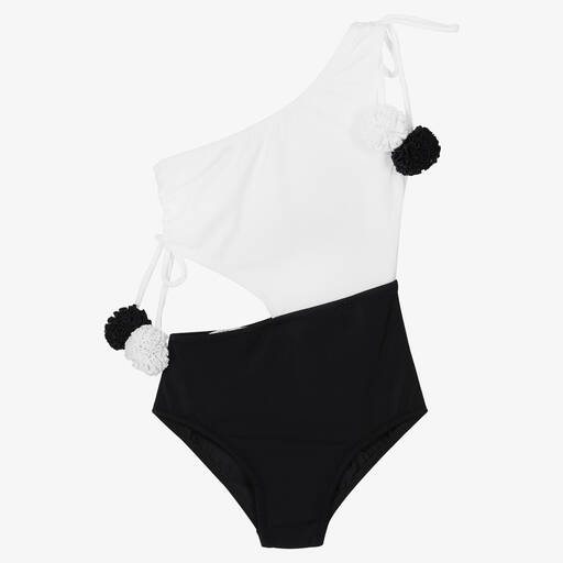 Nessi Byrd-White & Black Swimsuit (UV50) | Childrensalon Outlet