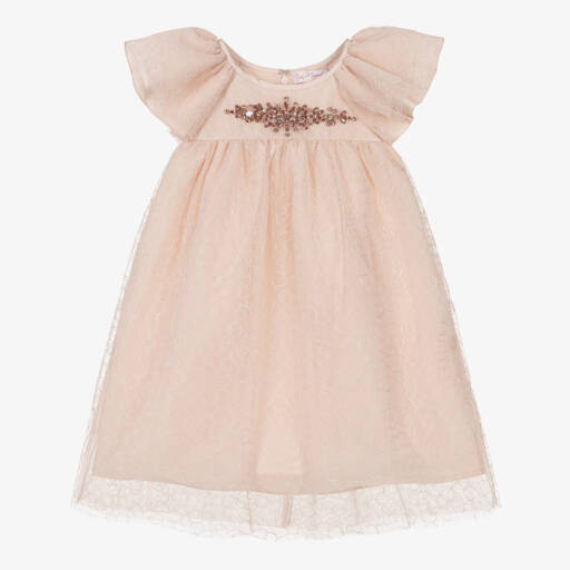 Nicki Macfarlane-Girls Pink Glitter Tulle Gown | Childrensalon Outlet