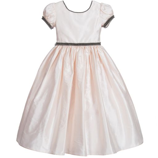 Nicki Macfarlane-Girls Pink & Grey Silk Dress | Childrensalon Outlet