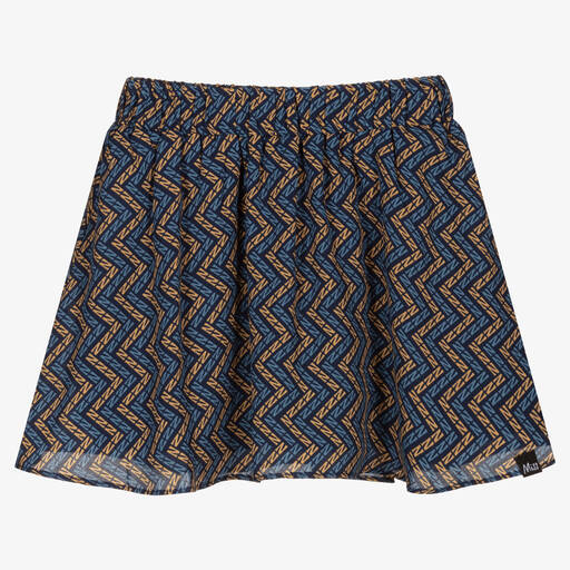 NIK&NIK-Blue Chiffon Zigzag Skirt | Childrensalon Outlet