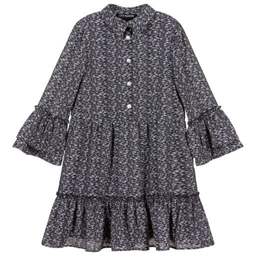 NIK&NIK-Blue & White Crêpe Dress | Childrensalon Outlet