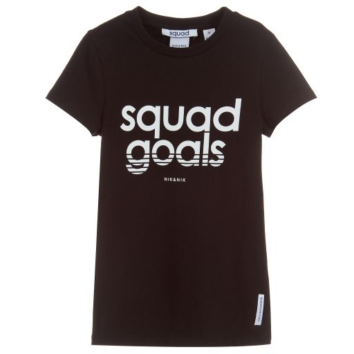 NIK&NIK-Girls Black Cotton T-Shirt | Childrensalon Outlet