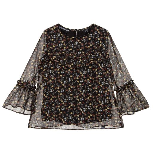 NIK&NIK-Girls Black Floral Blouse | Childrensalon Outlet