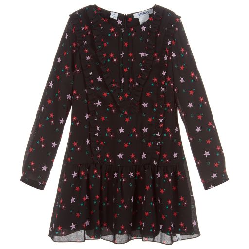 NIK&NIK- Girls Black Star Print Dress | Childrensalon Outlet