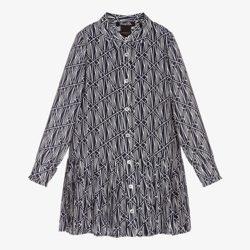 NIK&NIK-Girls Blue Crêpe Shirt Dress | Childrensalon Outlet