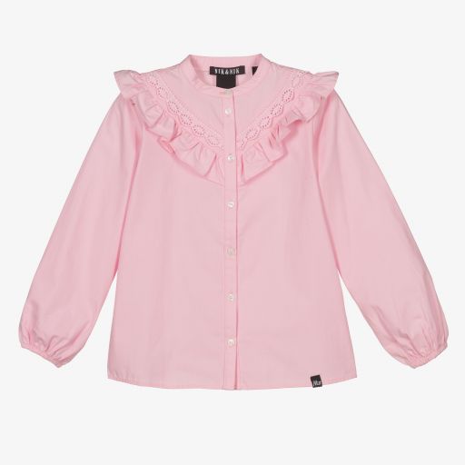 NIK&NIK-Chemisier rose en coton Fille | Childrensalon Outlet