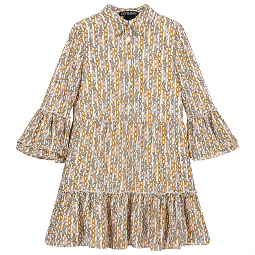 NIK&NIK-Ivory & Beige Crêpe Dress | Childrensalon Outlet
