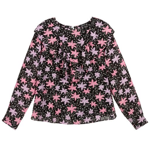 NIK&NIK-Teen Black Floral Blouse | Childrensalon Outlet