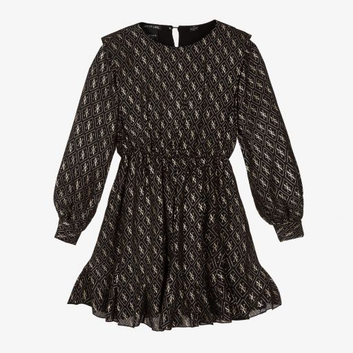 NIK&NIK-فستان تينز شيفون لون أسود وذهبي | Childrensalon Outlet