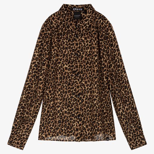 NIK&NIK-Teen Brown Leopard Blouse | Childrensalon Outlet