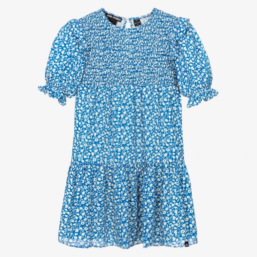 NIK&NIK-Robe bleue à fleurs Ado | Childrensalon Outlet