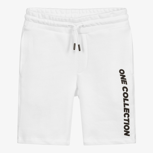 NIK&NIK-Teen White Jersey Logo Shorts | Childrensalon Outlet