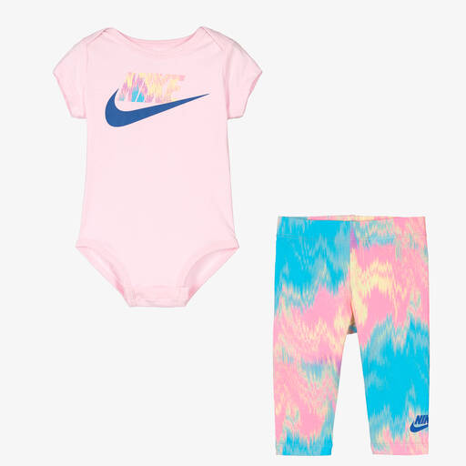 Nike-Baby Girls Pink Logo Leggings Set | Childrensalon Outlet