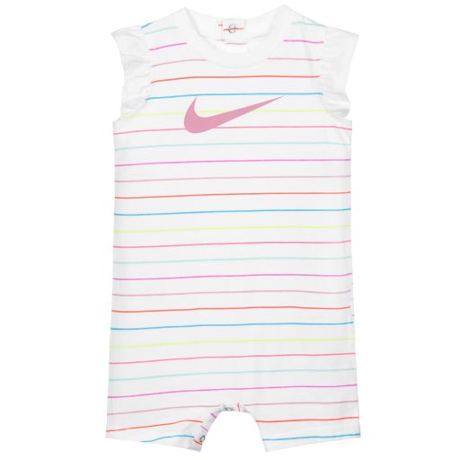 Nike-تبّان قطن مقلم لون أبيض للمولودات | Childrensalon Outlet