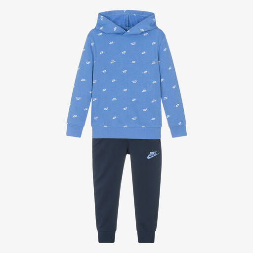 Nike-Boys Blue Cotton Tracksuit | Childrensalon Outlet