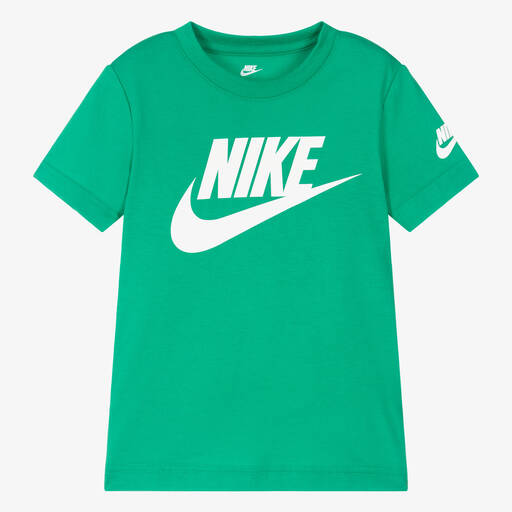 Nike-Boys Green Cotton T-Shirt | Childrensalon Outlet