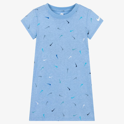 Nike-Blaues Baumwollkleid mit Print  | Childrensalon Outlet