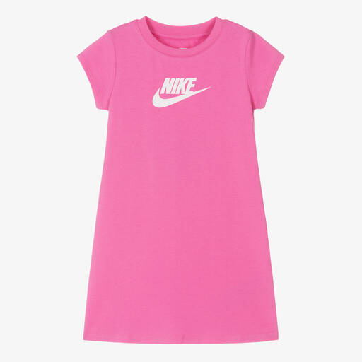 Nike-Girls Pink Cotton T-Shirt Dress | Childrensalon Outlet