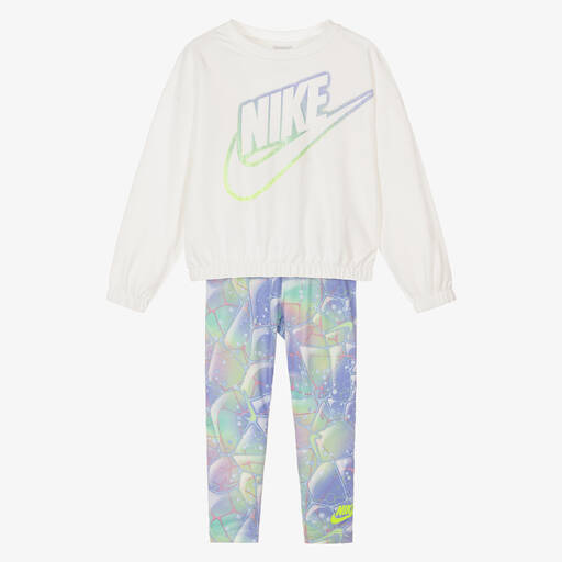 Nike-Girls Purple Logo Leggings Set | Childrensalon Outlet