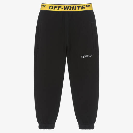 Off-White-Boys Black Industrial Cotton Joggers | Childrensalon Outlet