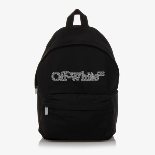 Off-White-Boys Black Logo School Backpack | Childrensalon Outlet