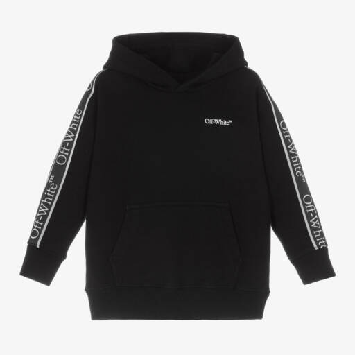 Off-White-توب هودي بطبعة شعار الماركة لون أسود للأولاد | Childrensalon Outlet