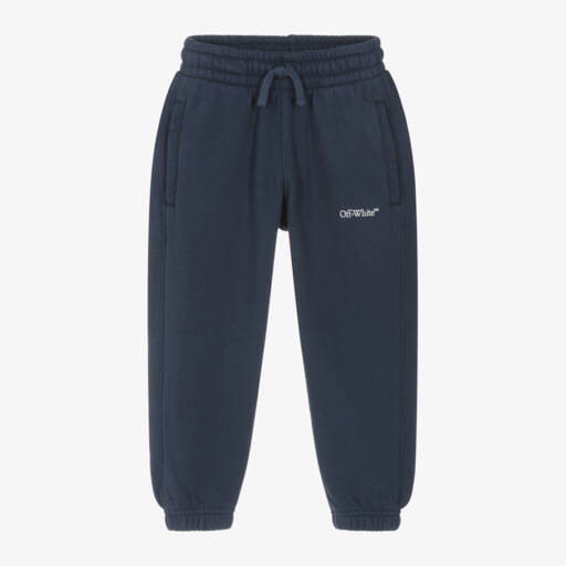 Off-White-Boys Blue Cotton Trousers | Childrensalon Outlet