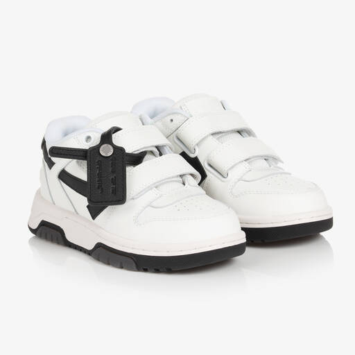 Off-White-Boys White Leather Zip-Tie Trainers | Childrensalon Outlet