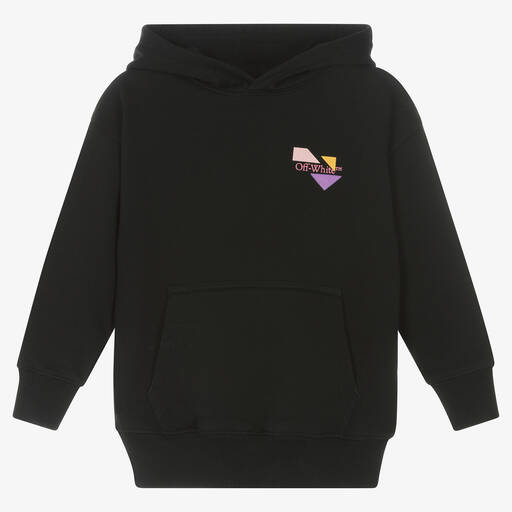 Off-White-Girls Black Cotton Arrows Hoodie  | Childrensalon Outlet